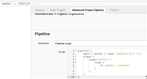 This note shows the examples of how to build <b>Jenkins</b> jobs and multi-branch <b>pipelines</b> periodically and how to schedule <b>Jenkins</b> jobs with parameters. . Run python script from jenkins pipeline